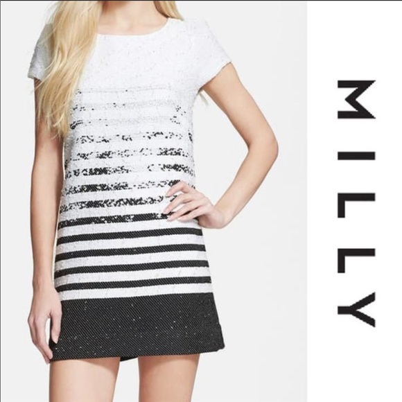 Milly Dresses & Skirts - Milly Chloe tweed Degrade metallic shift dress